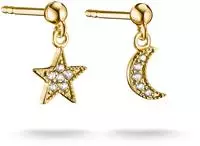 Thomas Sabo H2374-M01-14 Damenohrringe Stern und Mond Goldfarben