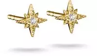 THOMAS SABO Paar Ohrstecker "Stern-Optik gelbgoldfarben" mit Zirkonia (synth.)