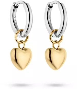 Tamaris Tiny Steel Heart Creolen Edelstahl, mehrfarbig (TJ-0840-E-19)