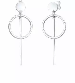 Elli Ohrh&auml;nger Pl&auml;ttchen Kreis Basic, 925 Sterlingsilber, Damen (96254130-41)