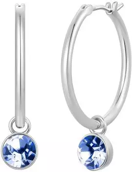 luluandjane Creolen Messing mit Glaskristall, silber, Damen