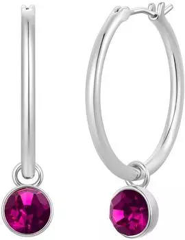 luluandjane Creolen Glaskristall, Messing, silber (One Size)