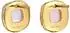 Haze & Glory Ohrstecker Quadrat Quarz rosa, 925 Sterlingsilber, vergoldet (17205005-13)