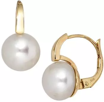 Schmuck Krone Boutons Süßwasserperlen 585 Gelbgold Damen (14529)