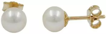 Schmuck Krone Ohrstecker Süßwasserperle 375 Gelbgold Damen (6382)