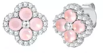 luluandjane Ohrstecker Messing, Zirkonia, rosa/silber/transparent (32277272)