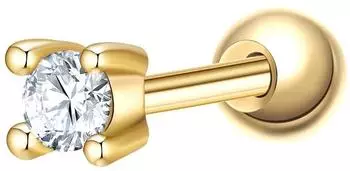Glanzstücke München Ohrstecker Sterling Silber gelbgold mit Zirkonia, Damen (925)