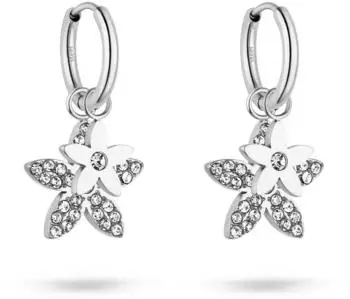 Tamaris The new Glitter Flower Creolen, Edelstahl, silber (TJ-0848-E-27)