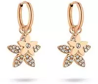 Tamaris Paar Creolen "Edelstahl Schmuck mit abnehmbaren Bl&uuml;ten-Einh&auml;ngern Glitter