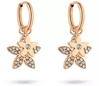 Tamaris The new Glitter Flower Creolen, Edelstahl, ros&eacute;gold (TJ-0850-E-27)