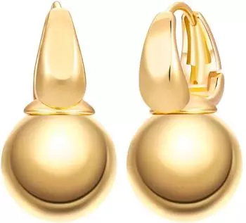 luluandjane Creolen Messing, gelbgold, Damen