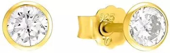 Amor Ohrstecker 4,5mm Silber 925 gelbgoldfarben mit Zirkonia (53210140-0)