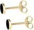 Elli Geo Ohrstecker rund, Emaille, schwarz, Damen, 925 Sterlingsilber (20760360-0)