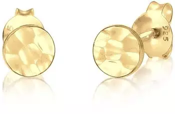 Elli Ohrstecker Kreis geh&auml;mmert, 925 Silber, goldfarben, Damen (70309643-0)