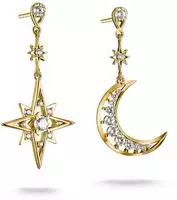 THOMAS SABO Paar Ohrh&auml;nger "Midnight Sky Ohrringe gelbgoldfarben" mit Zirkonia