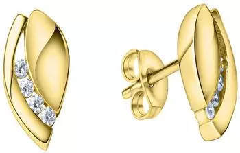 ZEEme Ohrstecker 925 Sterling Silber vergoldet, Zirkonia, gelb (360221944V)