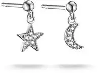 THOMAS SABO Paar Ohrstecker "Mond-Desgin und Stern-Optik" mit Zirkonia (synth.)