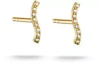 THOMAS SABO Paar Ohrstecker "geschwungen gelbgoldfarben" mit Zirkonia (synth.)