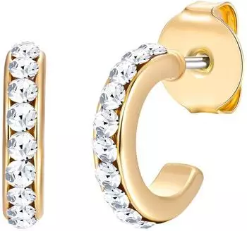 luluandjane Creolen Metall-Legierung, Glaskristall, gelbgold (15,1mm)