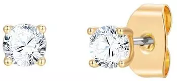 luluandjane Ohrstecker aus Messing, gelbgold, Zirkonia 4,1mm