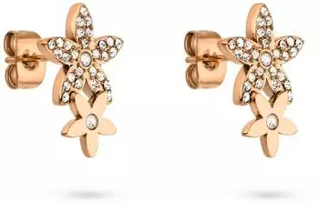 Tamaris The new Glitter Flower Ohrstecker, Edelstahl, ros&eacute;gold (TJ-0853-E-16)