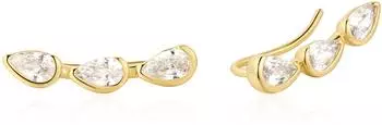 Ania Haie Wanderer Triple Half-Bezel Teardrop Climbers, vergoldet (E076-22G)