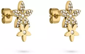 Tamaris The new Glitter Flower Ohrstecker, Edelstahl, gold (TJ-0852-E-16)