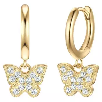 Glanzstücke München Creolen Schmetterling Sterling Silber gelbgold Zirkonia 1ct Damen (50084387)