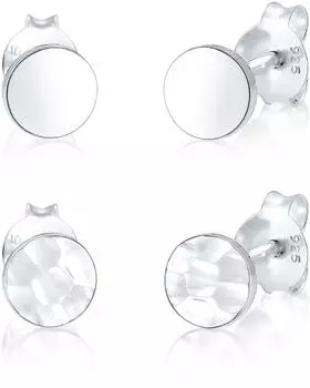 Elli Geo Ohrstecker-Set geh&auml;mmert, gl&auml;nzend, 925 Silber, Damen (91977302-0)