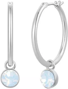 luluandjane Creolen Glaskristall Opal, silber, Damen