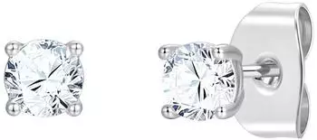 luluandjane Ohrstecker Messing silber mit Zirkonia 4,1mm