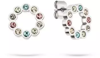 Tamaris Colorful Circles Ohrstecker Edelstahl, silber (TJ-0863-E-12)