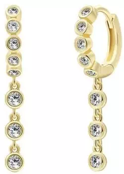 Xenox Creolen goldfarben mit 18 Zirkonia-Steinen (XS91892G)