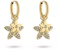 Tamaris Paar Creolen "Edelstahl Schmuck mit abnehmbaren Bl&uuml;ten-Einh&auml;ngern Glitter