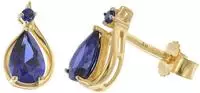 trendor 31289 Damen-Ohrringe Gold 333/8K Blaue Ohrstecker