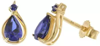 Trendor Damen-Ohrstecker blau, Gold 333/8K (31289)