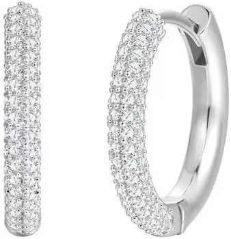 luluandjane Creolen Zirkonia 1ct, Messing, silber