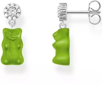 Thomas Sabo Charm Club HARIBO Goldbären Ohrstecker, grün, Silber (H2330-052-6)