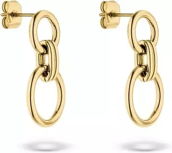 s.Oliver The Soft Link Ohrstecker Edelstahl gelbgoldfarben, Damen (SOJ-0394-E-25)