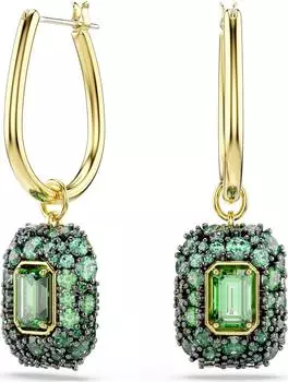 Swarovski Sublima Drop-Ohrh&auml;nger, Oktagon-Schliff, gr&uuml;n, 18K goldbeschichtet (5752890)
