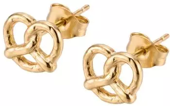 PURELEI Brezel Ohrstecker, vergoldeter Edelstahl 14K (26371-Earring-Pretzel)