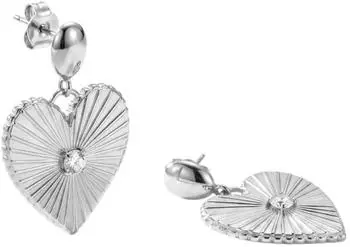 PURELEI Shining Heart Ohrringe Zirkonia, Silber