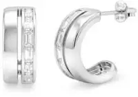 TOM TAILOR - Damen Ohrringe 925 Silber - Doppelte Creole - TT-E0079