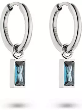 s.Oliver Creolen "The Color Harmony" Edelstahl blau mit Zirkonia (SOJ-0399-E-25)