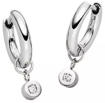 Boccia Creolen Titan mit Diamant, Damen, Ø12,5mm (05086-03)