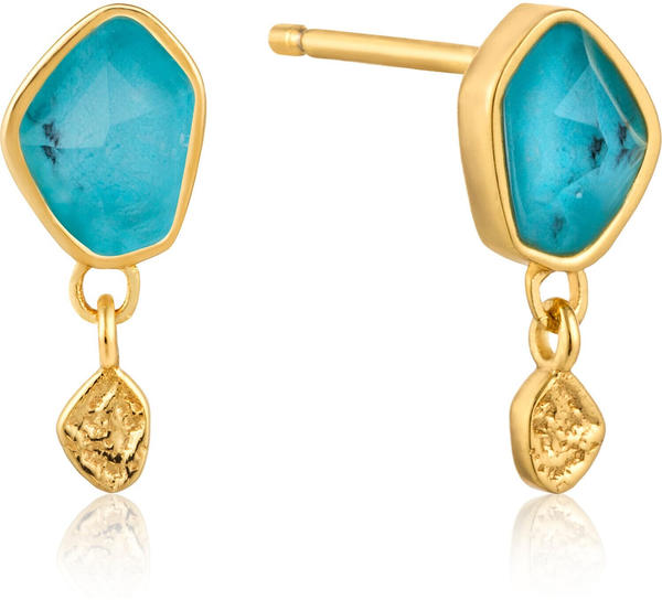Ania Haie Turquoise Drop Gold Stud Earrings
