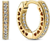 Pandora 266317C01 Damen-Ohrringe Creolen Pav&eacute; Herzen