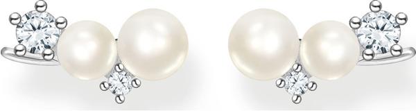 Thomas Sabo Ohrringe Ear Climber Perlen mit weißen Steinen (H2211-167-14)