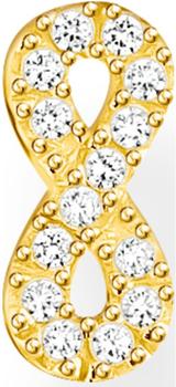 Thomas Sabo Einzel-Ohrstecker Infinity mit weißen Steinen vergoldet (H2216-414-14)