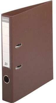 Exacompta 10x Ordner aus PVC mit 2 Ringen, R&uuml;cken 50mm, 32x29cm f&uuml;r DIN A4 &Uuml;berbreite - kastanienbraun